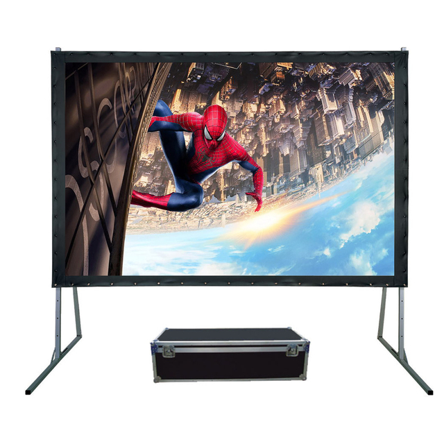 100 Inch 4:3  Fast Fold Projection Screen PVC White Soft Foldable Projector Screen with Carry Bag