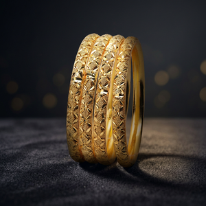 Wholesale Dye Gold Plated Fashion Bangles, Dye Gold <b>Forming</b> Bangles Set, Traditional Bangles, Brass Bangles Gold Filled Jewelry. - Product Image 3