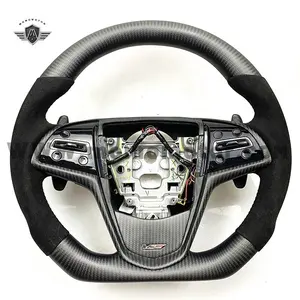 CUSTOMIZED AUTO RACING CAR STEERING WHEEL FOR CADILLAC ATS CTS CARBON FIBER LED STEERING WHEEL