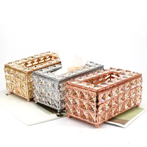 12pcs jaringan Suppliers-Kotak Tisu Meja Dekorasi Rumah, Wadah Tisu Kristal Kotak untuk Penggunaan Di Rumah