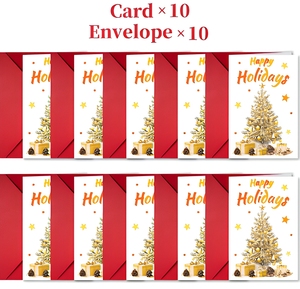 Set di Biglietti d'<span class=keywords><strong>Auguri</strong></span> Natalizi con Albero di Natale Stampato 12*18cm e Buste in Carta per <span class=keywords><strong>Auguri</strong></span> della Vigilia di Natale - Product Image 5