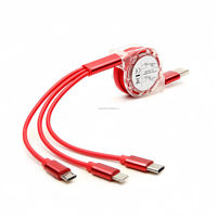 Cable USB Retráctil 3 en 1 con Logotipo Personalizado, Conector Múltiple Tipo-C, Micro USB, Cables de Carga Originales para Teléfono Celular