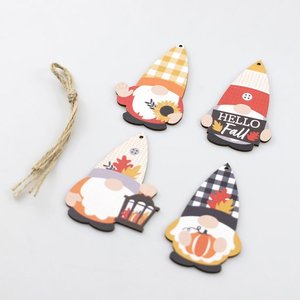 Colgante de madera para el Día de Acción de Gracias, adorno de gnomo sin rostro, tablero decorativo para el hogar, chip de madera creativo con temática otoñal para las fiestas - Product Image 4