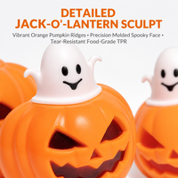 Jouet Squishy Citrouille d'Halloween Fantôme Pop-Up Doux à Presser Anti-Stress Fidget Cadeau pour Enfants et Adultes Idéal pour Fêtes et Vente au Détail