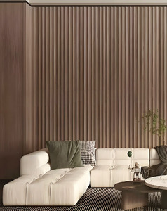 Decoración de Pared Interior Moderna, Revestimiento de Pared de <span class=keywords><strong>PVC</strong></span> Resistente a la Humedad, Panel de Pared con Ranuras Verticales y Superficie Estampada - Product Image 2