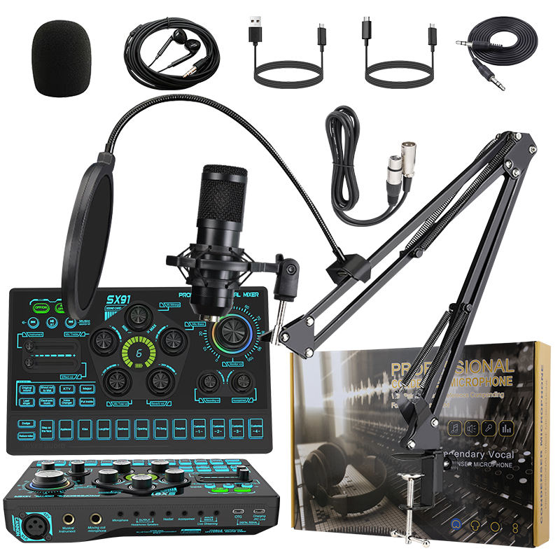 ミュージック ^_^ SX91 48V Live Sound Card - Condenser Microphone BM800 U87 ZX320