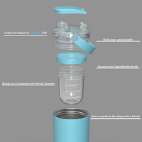 Bouteille Isotherme Sous Vide avec Compartiment à Protéines – Acier Inoxydable 24 oz Couvercle Tritan Poignée pour Camping Fitness (Vente en Gros)