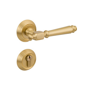 All Copper Lever Door Lock French Style Gold Finish For Interior Wooden Doors Ambidextrous Handle - Product Image 5