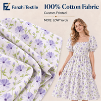 Tissu Popeline de Coton Imprimé Numérique Personnalisé Motif Floral Londonien, Doux, 100 g/m², Idéal pour Robes, Blouses et Matelassage – Meilleure Vente