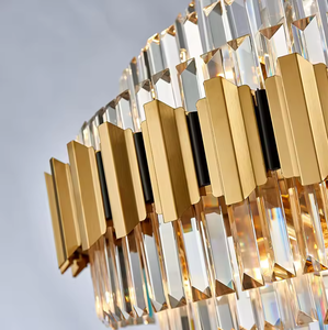Zèle Éclairage Décoratif Or Salon Éclairage Suspendu Led Plafond De Luxe K9 Cristal Lustres Modernes - Product Image 6