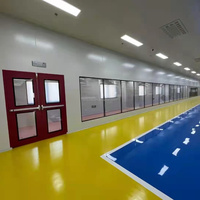 Porte de sortie en verre GMP haute sécurité avec barre anti-panique et serrure d'urgence pour hôpitaux et laboratoires