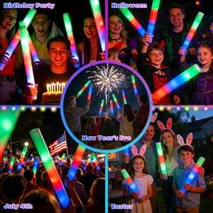 Barras Luminosas LED, Palos de Espuma con Luz, 3 Modos de Color Intermitente, Artículos para Fiestas, Bodas, Cumpleaños, Conciertos, Campamentos, Año Nuevo - Product Image 4