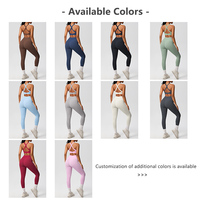 Set Yoga Grosir 2 Potong Bra Olahraga Tali Belakang Legging Pinggang Tinggi Pengangkat Bokong Cepat Kering Bernapas Pakaian Olahraga Aktif untuk Gym