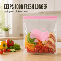 Sac à bonbons personnalisé sans BPA en PE transparent avec fermeture éclair à clic et soufflet de fond