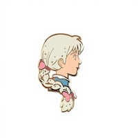 Broche Souvenir Métallique Saint-Valentin Thème Animal Émail Doux Forme Personnalisée Électroplaquée Cadeaux Promotionnels Vente Directe Usine