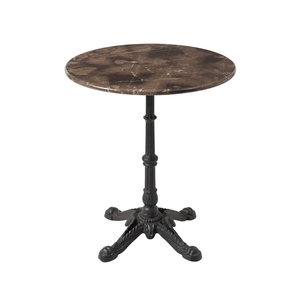 <span class=keywords><strong>Table</strong></span> en marbre pour café et salon de thé Lifepursue, veinée brune, piédestal noir - Product Image 1