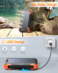 แบตเตอรี่สำรองพลังงานแสงอาทิตย์ความจุสูง 18000mAh 68Wh 15W ชาร์จเร็ว นาฬิกาอัจฉริยะไร้สาย จอแสดงผล LED ช่องเสียบ Type-C แบตเตอรี่ลิเธียมโพลิเมอร์ - Product Image 4