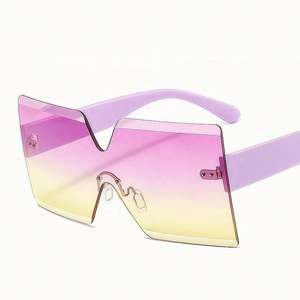 Gafas de Sol Cuadradas Extra Grandes sin Montura para Mujer, Protección UV400, Estilo Moderno, Venta al por Mayor, 2021 - Product Image 1