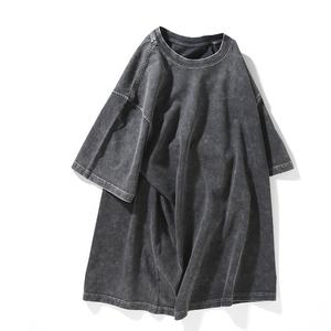 MT2257 2022 Summer Custom 260g Oversized Vintage Washed Unisex T Shirt <b>Men's</b> T-Shirts Women's T-Shirts - Product Image 1