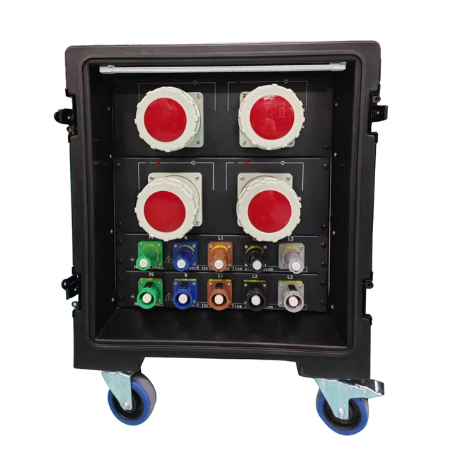 SX Power Rack Case IP67 Outdoor Waterproof 3 Phase 380V 220A 6-Socket Power Distribution Box