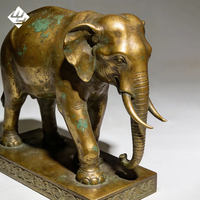 Sculpture d'éléphant réaliste en bronze de luxe de grande taille pour la décoration d'hôtels et de villas