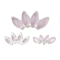 Nouveauté : Bijou d'oreille en Titane ASTM F136 avec Pierre Naturelle Marquise, à filetage interne, utilisable comme Boucle d'oreille, Labret, Anneau de nez ou Anneau d'oreille