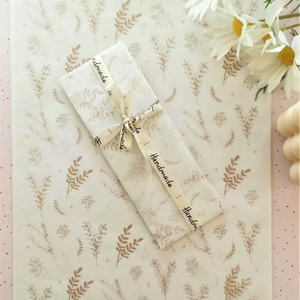 Minimalist White Wrapping <strong>Paper</strong> with <strong>Beige</strong> Botanical Plant Pattern for Handmade Gift Packaging and Elegant Crafts - Product Image 2