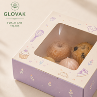 Boîte à biscuits carrée personnalisée de qualité alimentaire avec fenêtre transparente, emballage en papier biodégradable pour boulangerie et confiserie