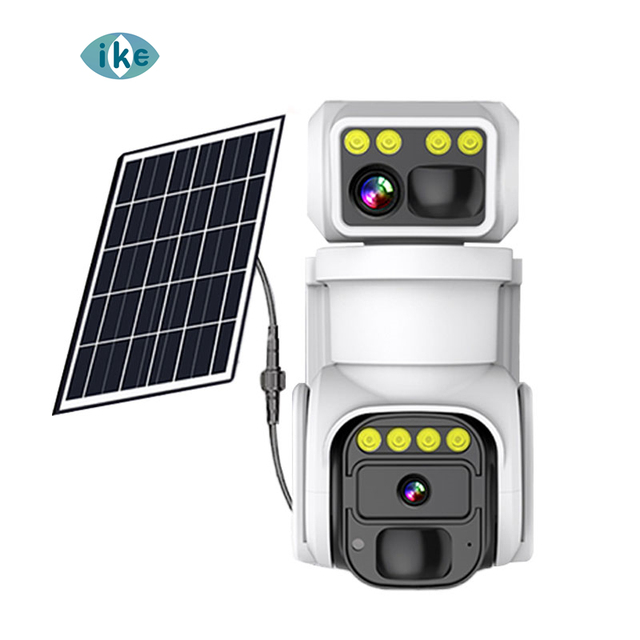 Icam365 Dual Lens Solar CCTV Camera Two-Way Audio CMOS WiFi 4G SIM Card Network Security System PIR Alarm Low Consumption