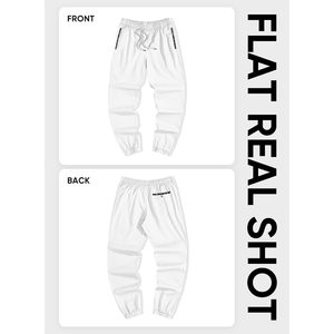 Pantalones Chinos Casuales para Hombre, de Algodón Twill, Cintura Elástica con Cordón, Corte Ajustado, con Bolsillos, Transpirables - Product Image 5