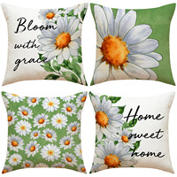 Housse de coussin YINUAN marguerite verte, motif floral, pour canapé, décoration intérieure, printemps