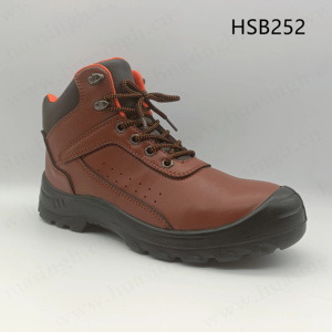 Scarpe Antinfortunistiche HY in Pelle di Qualità per Edilizia, Economiche con Puntale in Acciaio/Inserto per Suola, Stivali di Sicurezza Marroni HSB252 - Product Image 2