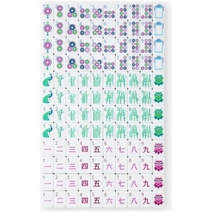 Juego de Mesa Texturizado, Colorido y Resistente a los Arañazos, Mahjong de Cuatro Capas con Patrón Morado, Fichas de Mahjong Americanas - Product Image 3