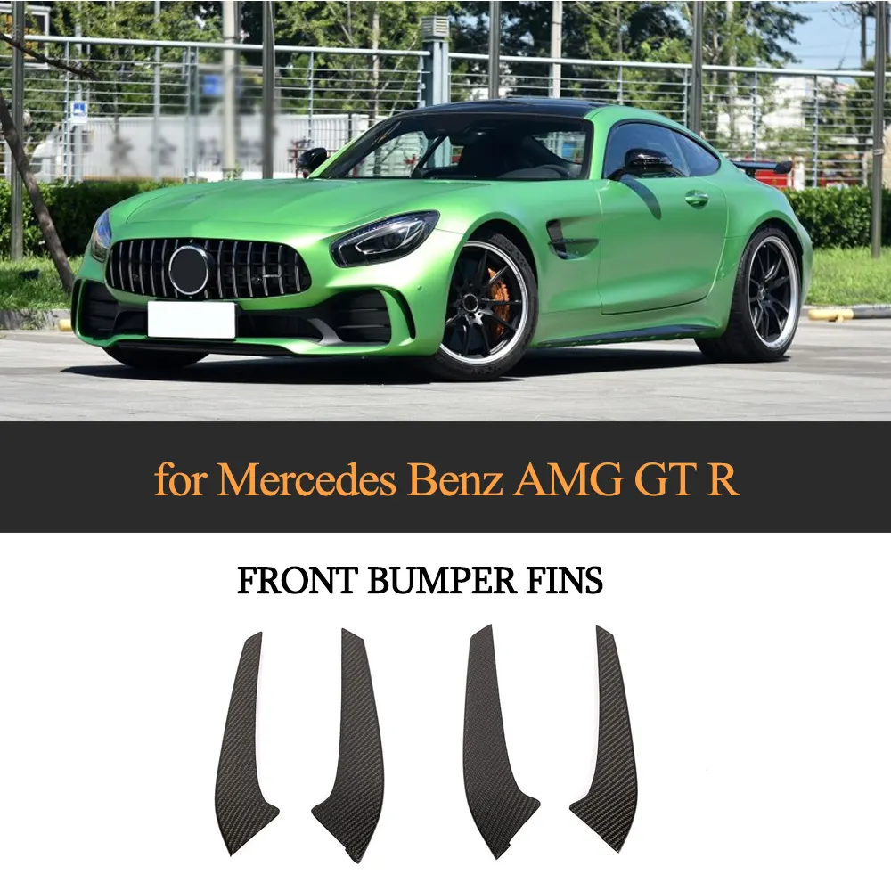 Sirip Bumper Depan Serat Karbon, untuk Mercedes Benz AMG GT R 2016 - 2018