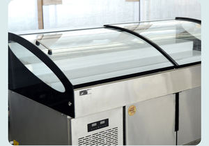 Refroidisseur d'affichage de réfrigération de restaurant commercial Type de porte ouverte Dim Sum Cabinet avec marbre pour affichage de fruits de mer et de gâteaux - Product Image 3