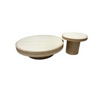 Ensemble de tables basses gigognes aux tons doux, doubles, rondes, empilables, en bois composite, mobilier moderne pour salon, appartement, décoration intérieure