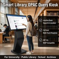 Kiosque de consultation OPAC pour bibliothèque industrielle, écran tactile 43 pouces, affiche numérique, terminal de catalogue de livres IP65, USB RJ45, armoire en acier
