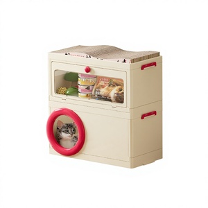 Reçine Kedi Kafesi Ev İçi Şeffaf Lüks Çevre Dostu Düz Desenli Küçük Irk Evcil Kedi Evi Villası - Product Image 2