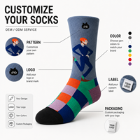Chaussettes personnalisées OEM pour adultes, en polyester/nylon/coton/bambou/laine, absorbantes, sans couture, résistantes aux déchirures, imprimées à 360°