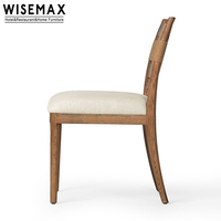 WISEMAX FURNITURE Chaise de salle à manger moderne et minimaliste en bois de frêne Chaise de restaurant à grand dossier avec coussin doux