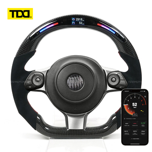 Volante Deportivo TDD Real de Fibra de Carbono Negra con LED, Compatible con TOYOTA GT86 - Product Image 1
