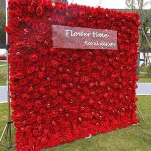 Andere Hochzeits dekorationen Hochzeit dekorative künstliche 3D rote Rose Blume Wand Hintergrund - Product Image 2