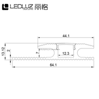 Mini profilés en aluminium à led pour tapis à carrelage ou plancher en bois Canal LED noir encastré pour l'éclairage de tapis