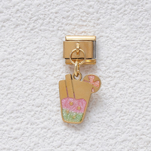 Stainless Steel Modular Pendant Bracelet Food Series DIY Jewelry Accessories Oil Dripping Charm Bracelets - Product Image 4