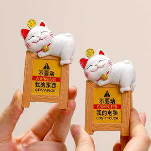 Figurita de gato de la suerte, soporte para tarjetas de resina, soporte para notas de mesa de estilo de dibujos animados en blanco, para restaurante, Bar, exhibición de pedidos y menús - Product Image 3