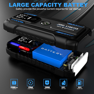 Factory Manufacturer's 2000A Max 12V 22000mAh Portable Powerbank Car Jump Starter Emergency <strong>Booster</strong> Pack with Color Box - Product Image 4