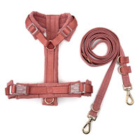Harnais réglable pour animaux de compagnie en velours côtelé rembourré, laisse et collier personnalisés, harnais anti-traction à libération rapide pour chien – Fabricant