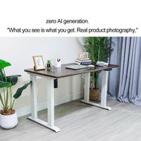 Bureau assis-debout électrique ergonomique, table d'ordinateur, poste de travail, base réglable en hauteur à double moteur, bureau debout avec 4 pieds