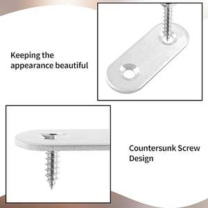 Supports de renfort droits plats en acier inoxydable réparant le connecteur de support de fixation de réparation de plaques de jonction - Product Image 2