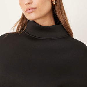 Sweat à capuche unisexe personnalisé en polaire scuba lourd à col montant, de haute qualité, style français, coupe courte et ample, gris, zippé - Product Image 3